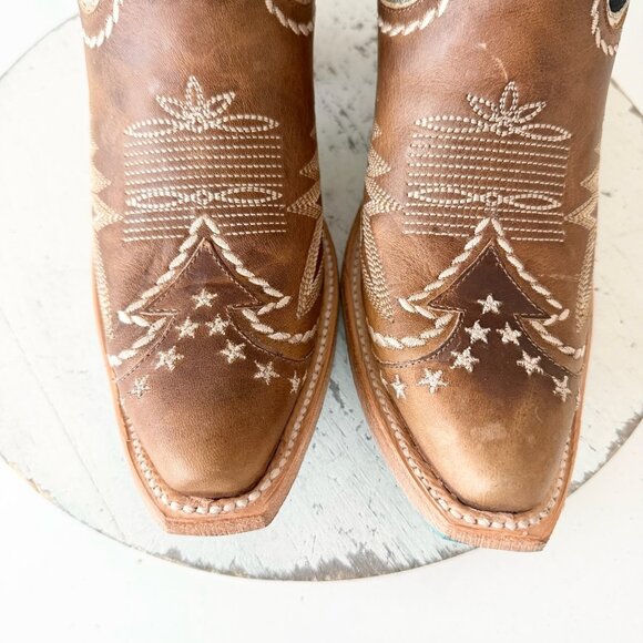 Lane RODEO HOUSTON Womens Cowboy Boots 7 Brown Western Cowgirl Mid Calf Tall - Picture 6 of 11